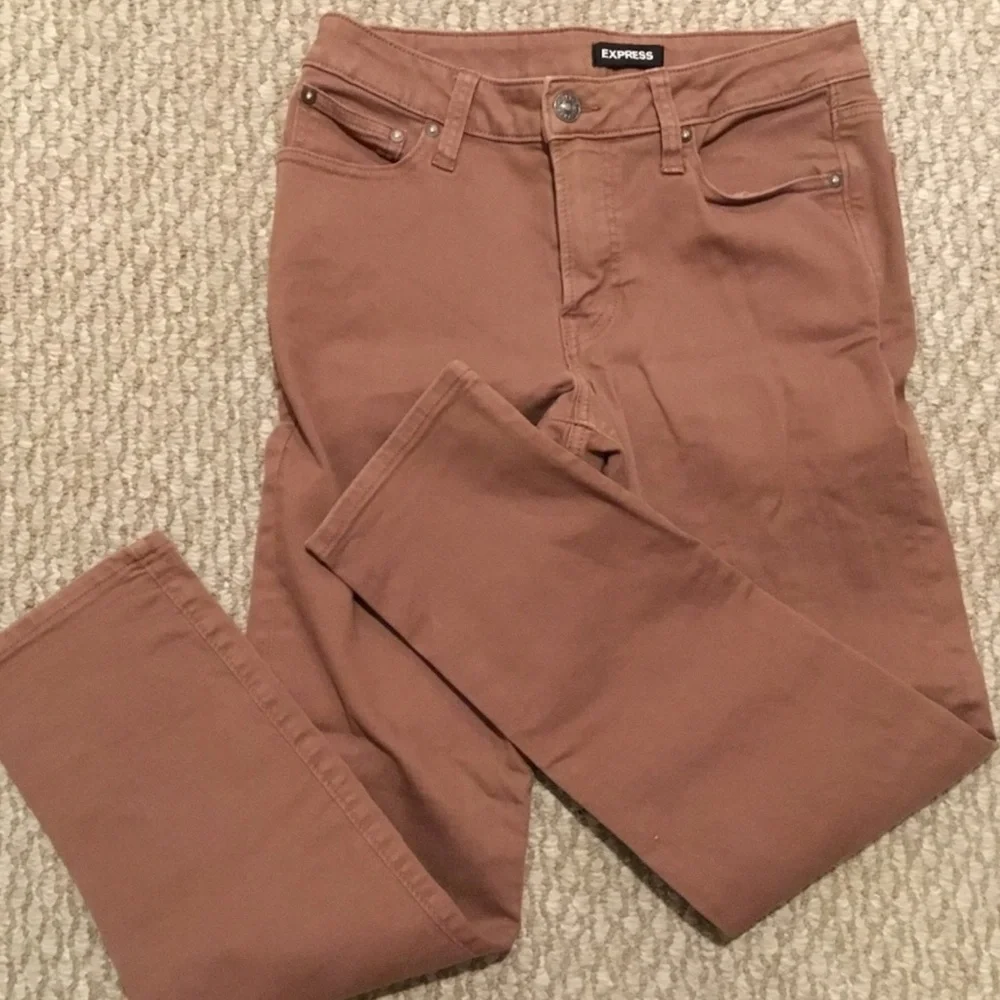 Express Men's Slim Straight Jeans in Brown